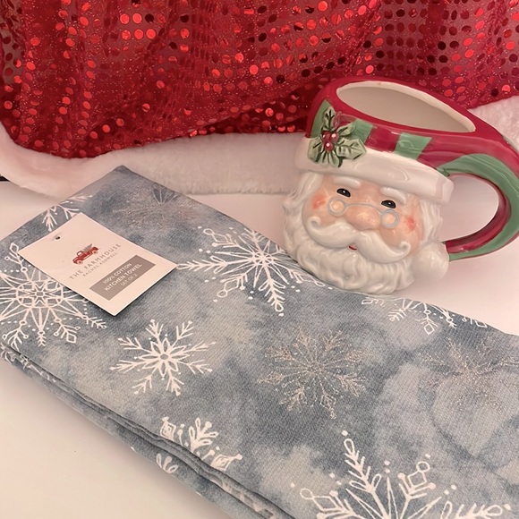 rachel ashwell Other - Certified International Holiday Mug &  Rachel Ashwell Snowflake KitchenTowel Set